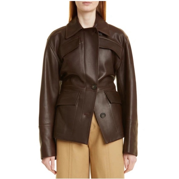Vince Jackets & Blazers - Vince 100% Lamb Leather Safari Jacket in Brown, Size M New w/Tag Retail $1495